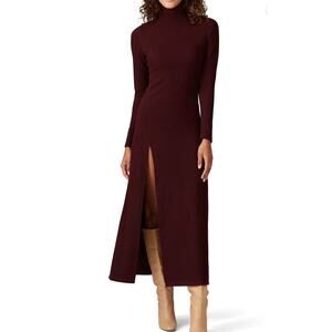 Capulet Plum Kira High Neck Long Sleeve Slit Floor Length Maxi Dress Women’s M